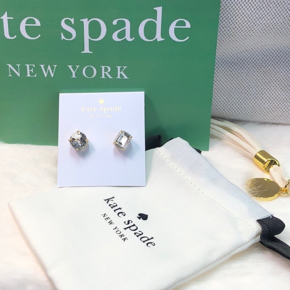 NWT KATE SPADE MISMATCHED FACETED STUD EARRINGS - Picture 2 of 8
